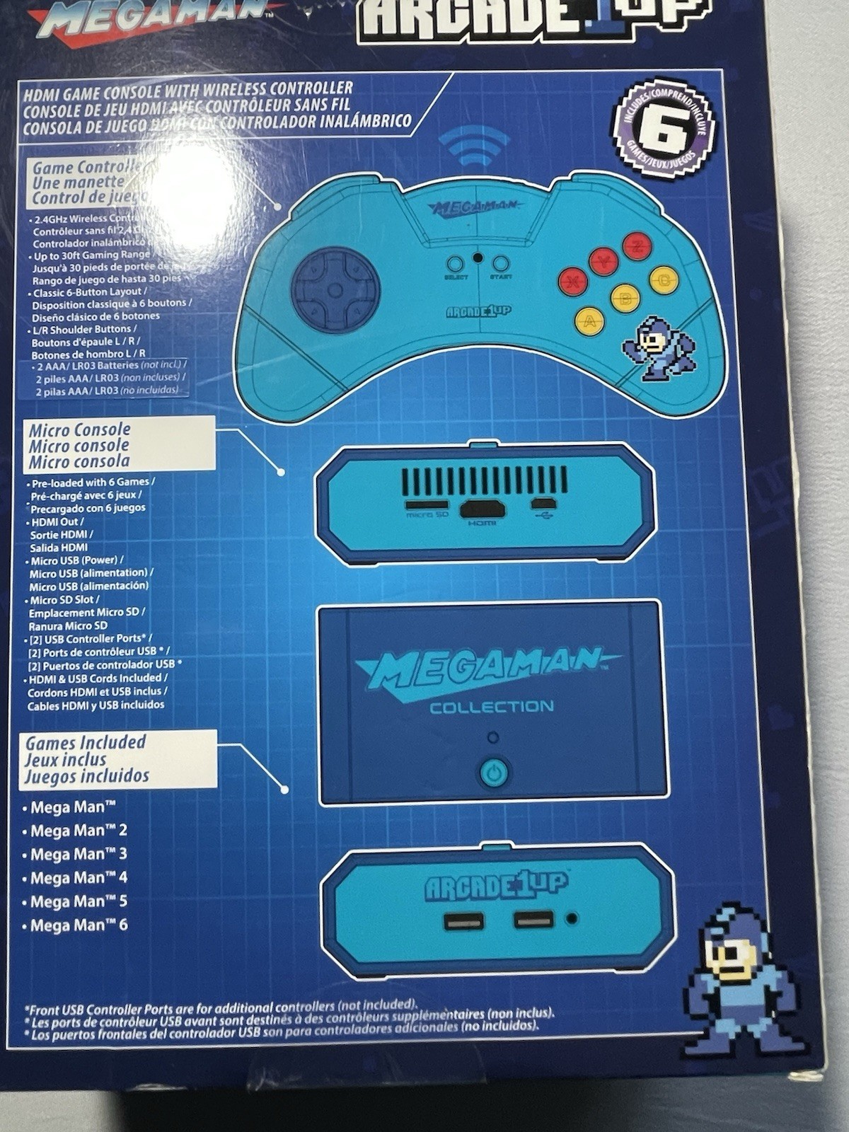 Arcade 1up Mega Man Collection Includes 6 Games HDMI Console Wireless Controller