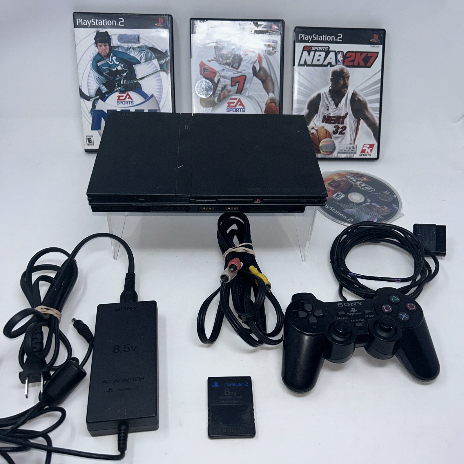 Sony PlayStation 2 Slim (SCPH 77001) PS2 Console w/ Memory Card Controller Games