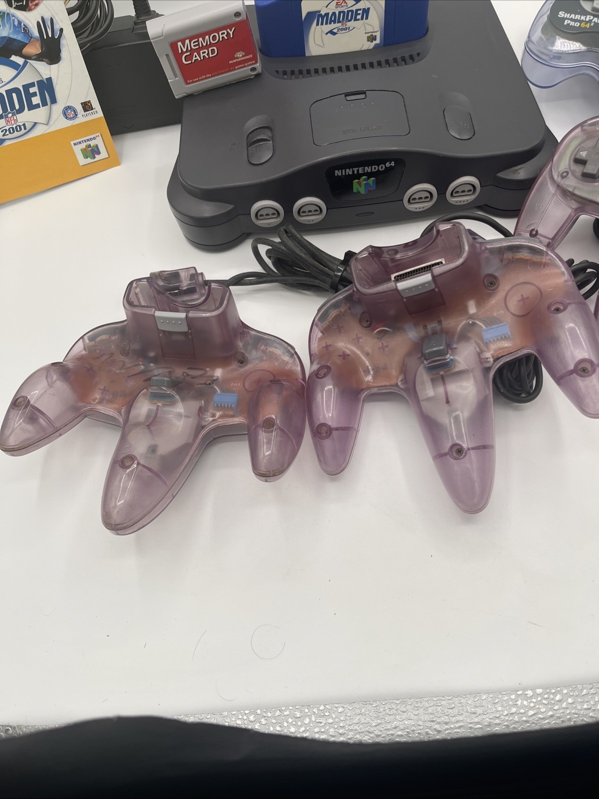 Nintendo 64 Console Atomic Purple Controller Bundle w/ Game & 4 🎮 *Tested*