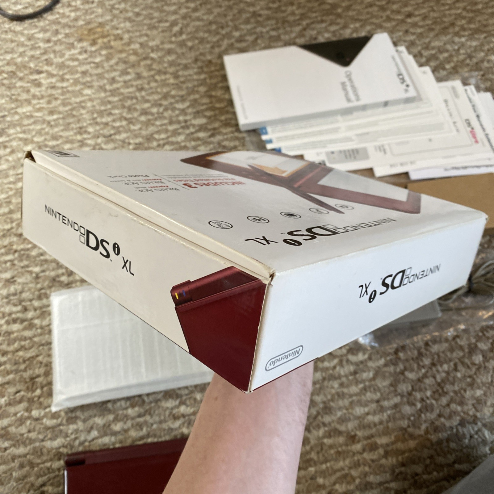 Nintendo DSi XL Burgundy Complete In Box CIB, ! Stylus, Manual!