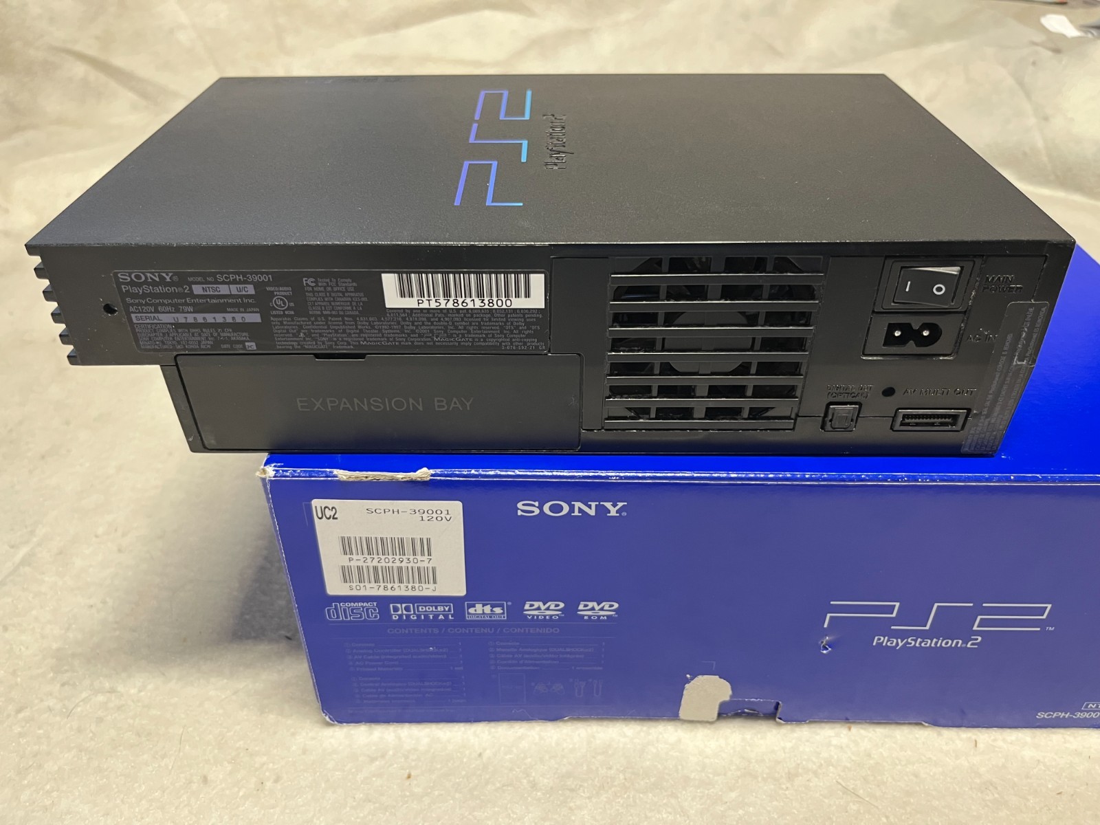 Barely Used Sony Playstation 2 PS2 Console System 39001 Complete in Original BOX