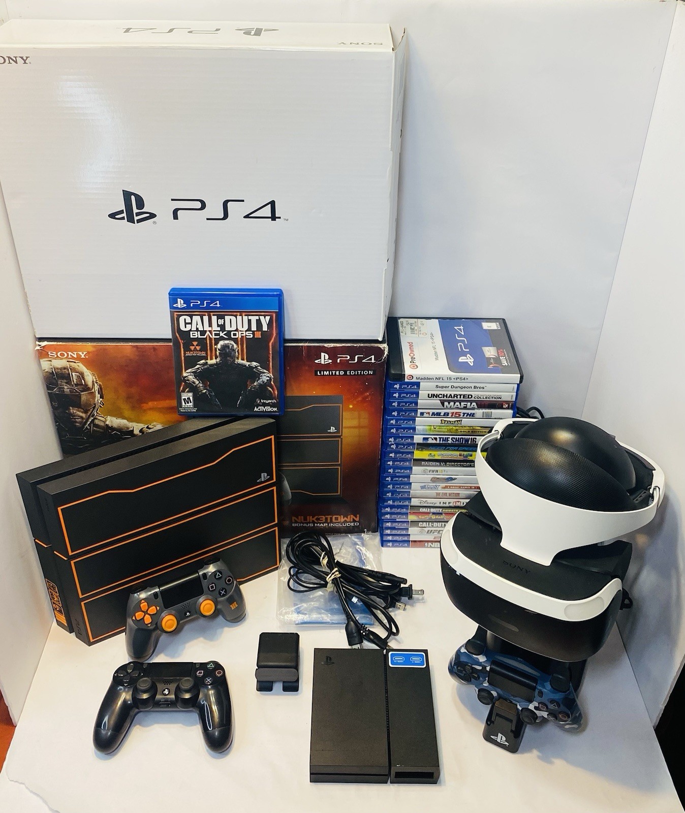 PS4 PLAYSTATION 4 1TB CALL OF DUTY BLACK OPS III LIMITED EDITION VR BUNDLE WORKS