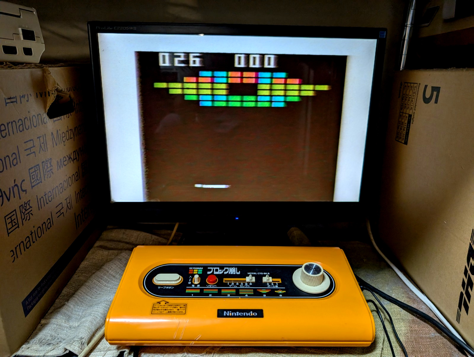 Nintendo Color TV Game BLOCK Kuzushi CTG-BK6 console Japan Box Manual