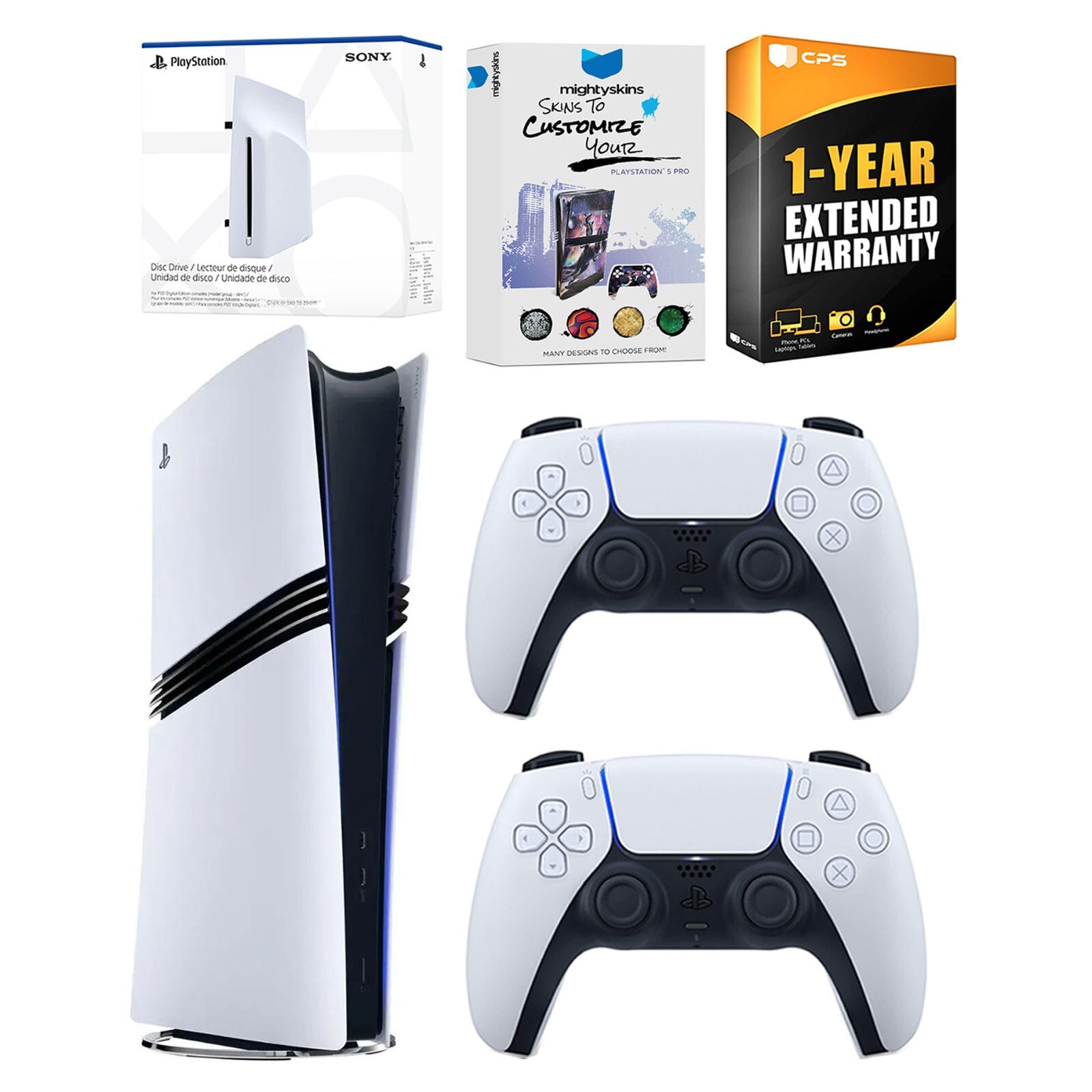 Sony PS5 Pro Digital Console + Disc Drive Attachment + Extra Controller