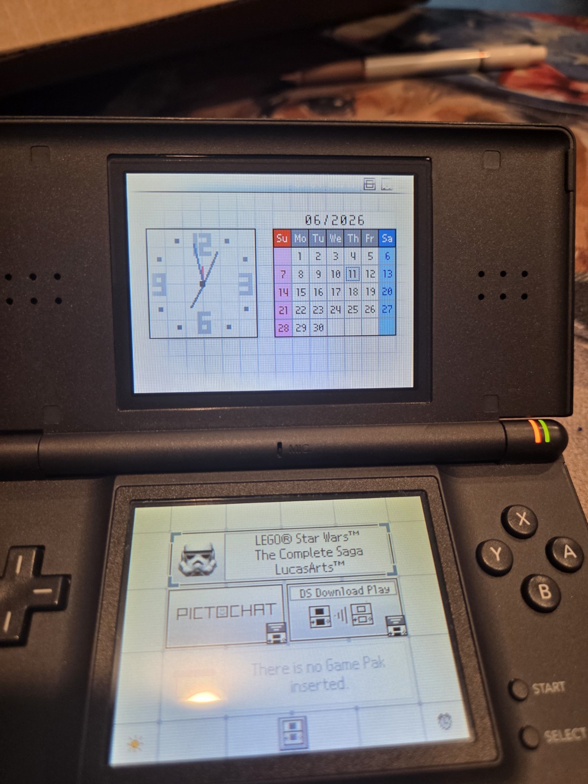 Nintendo DS Lite USG-001 (JPN) Black Handheld Console w/ Stylus Pixel Damage