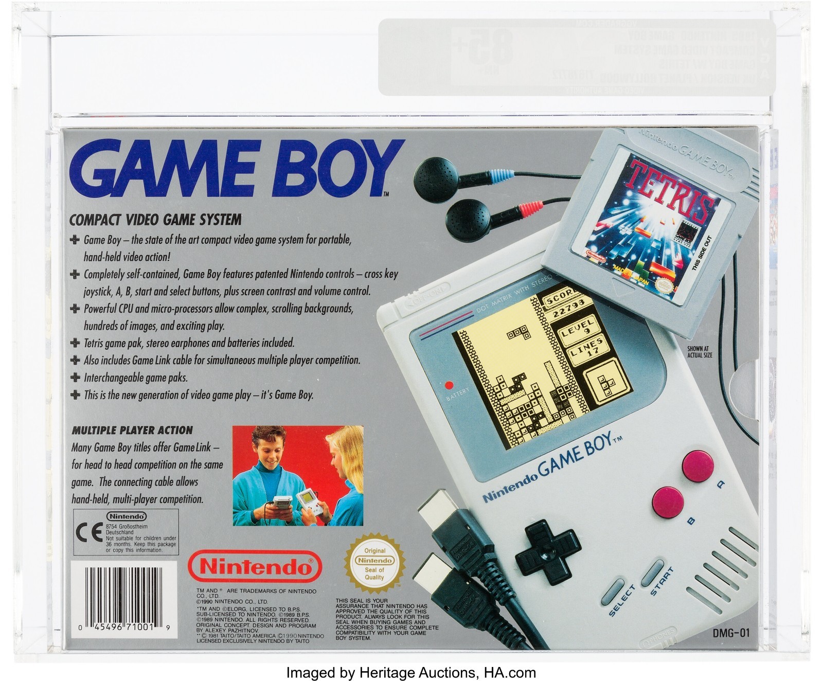 1995 VGA 85+ Sealed Nintendo Game Boy w/ Tetris UK PLANET HOLLYWOOD EDITION