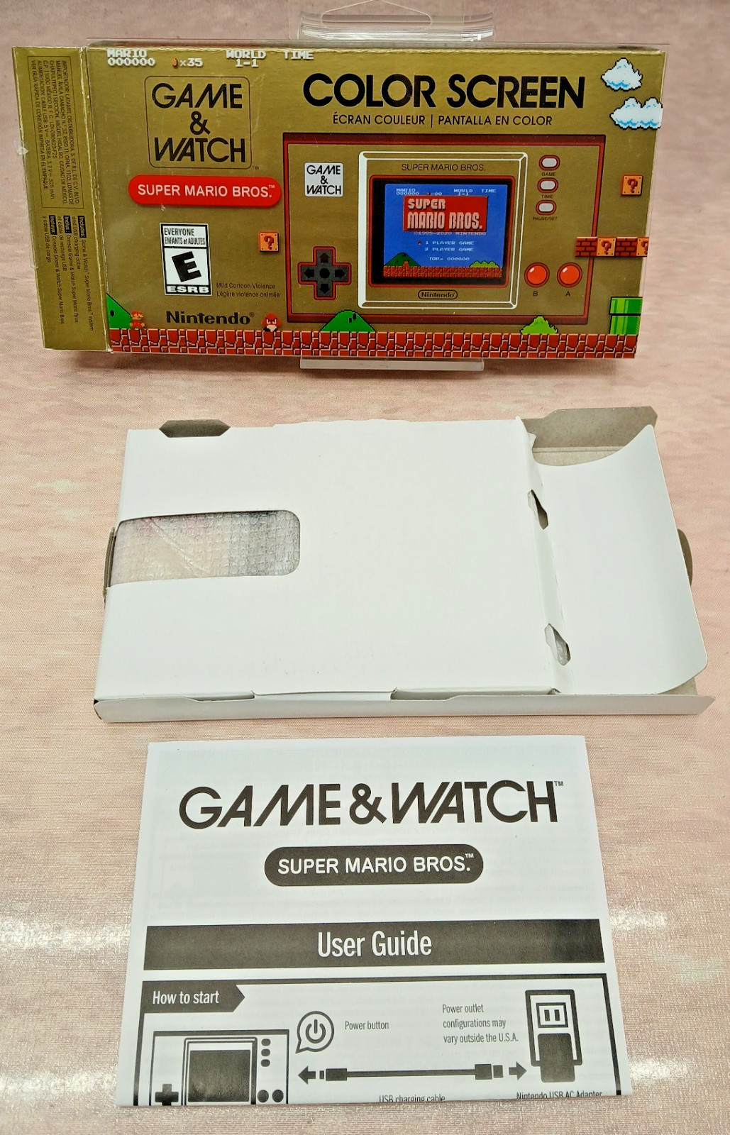 Nintendo Game & Watch Super Mario Bros Color Screen Handheld Console Tested