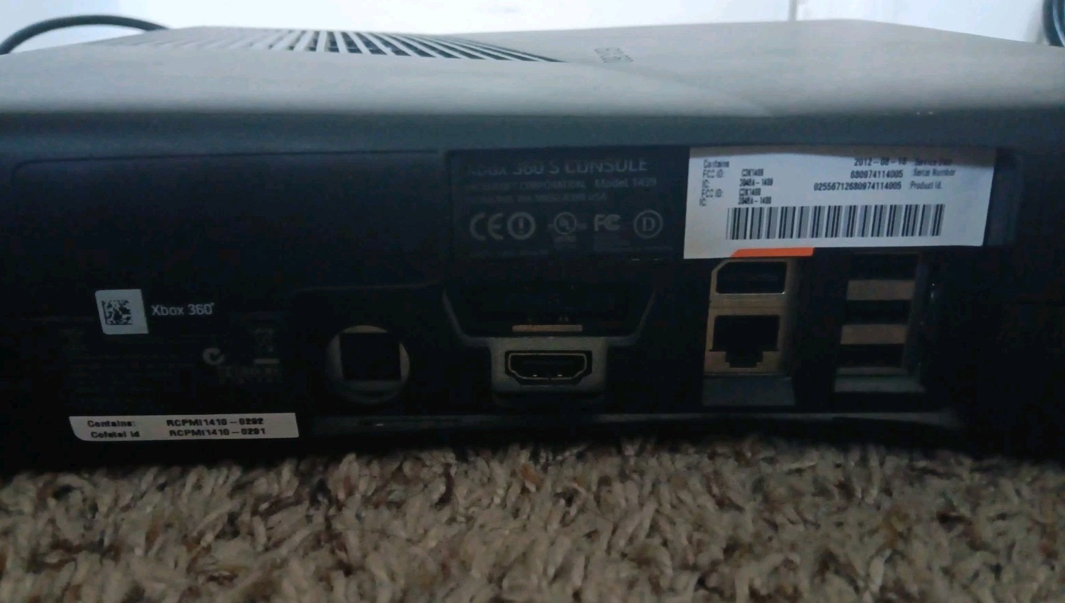 Microsoft Xbox 360 E Console Only Black System Tested & Working NO HARDDRIVE