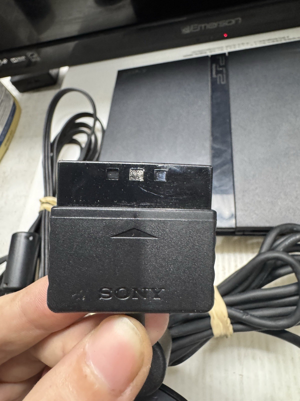 Sony PlayStation 2 Slim Black OEM with 1 Controller, 8MB Memory Card – Tested