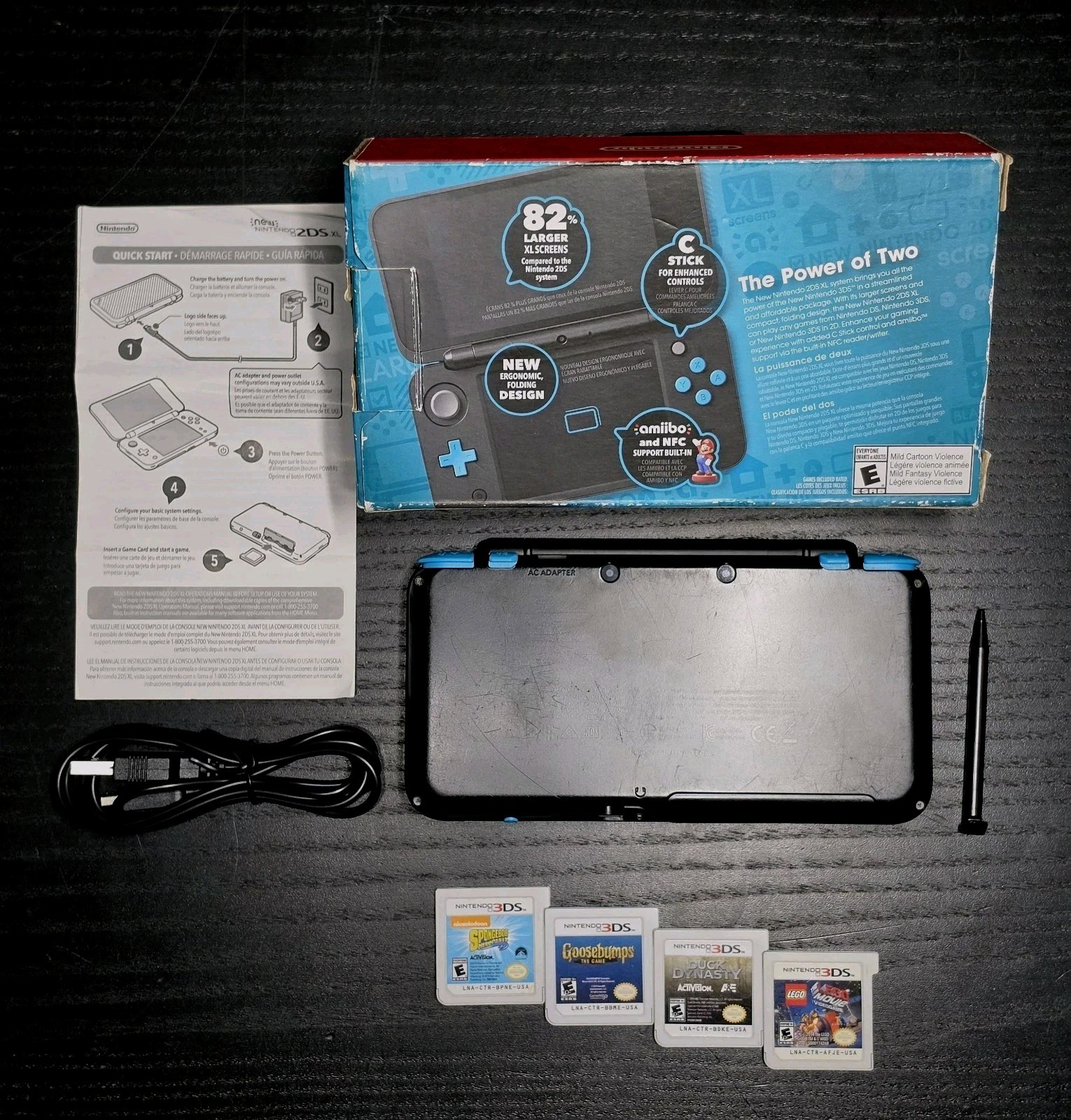 New Nintendo 2DS XL System (W/Box W/4 Games) -Tested & Working- !!READ!!