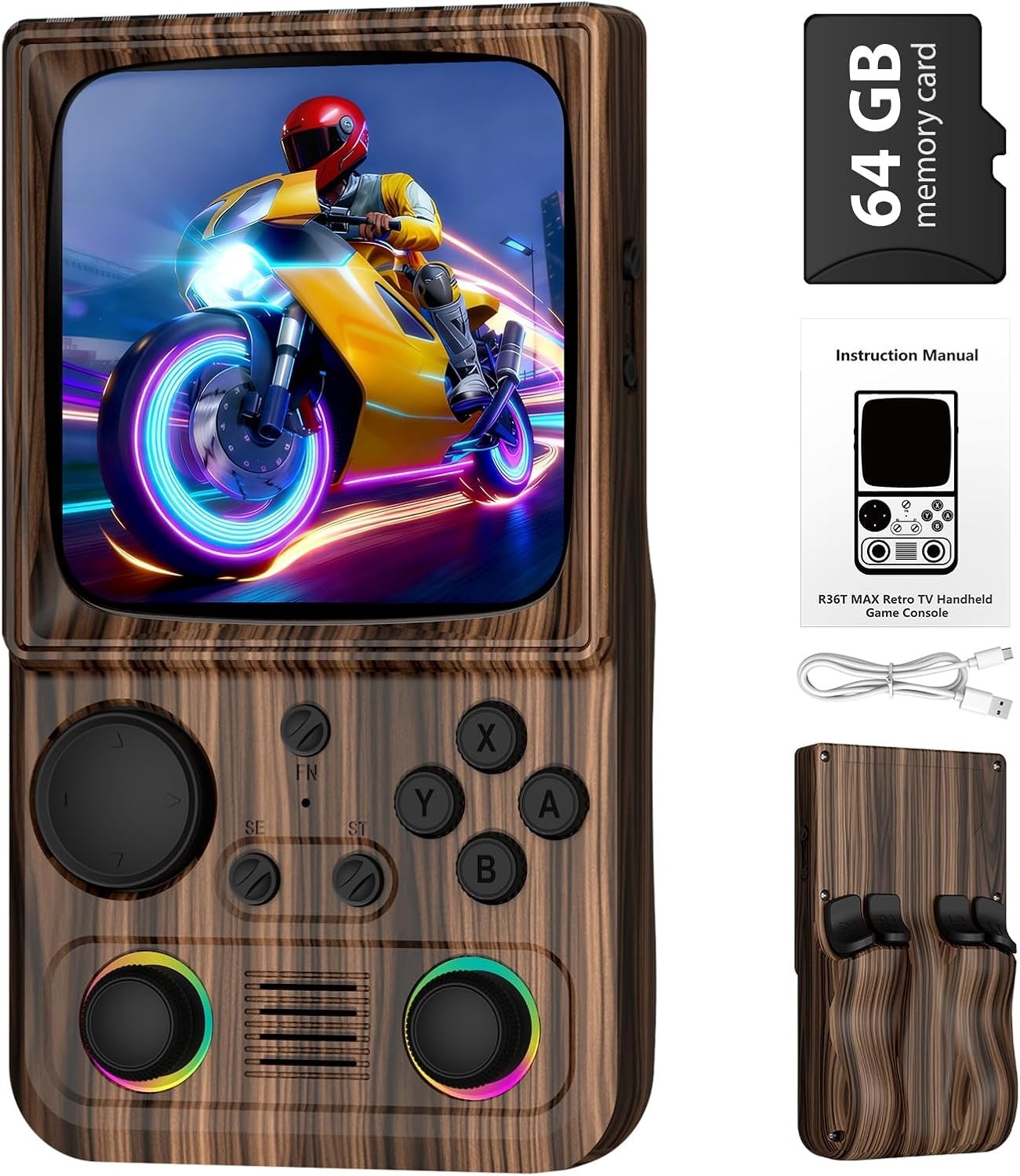 R36T MAX Upgraded Retro Handheld Game Console with 4000mAh Battery, 4.0» IPS Sc