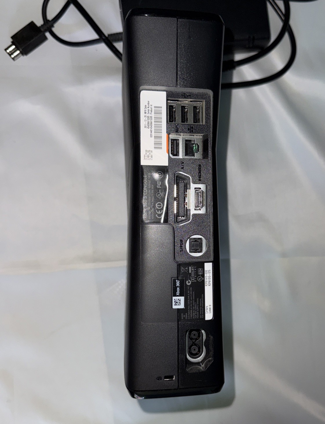 Microsoft Xbox 360 S 4GB Console – Black (1439) With Power Cable
