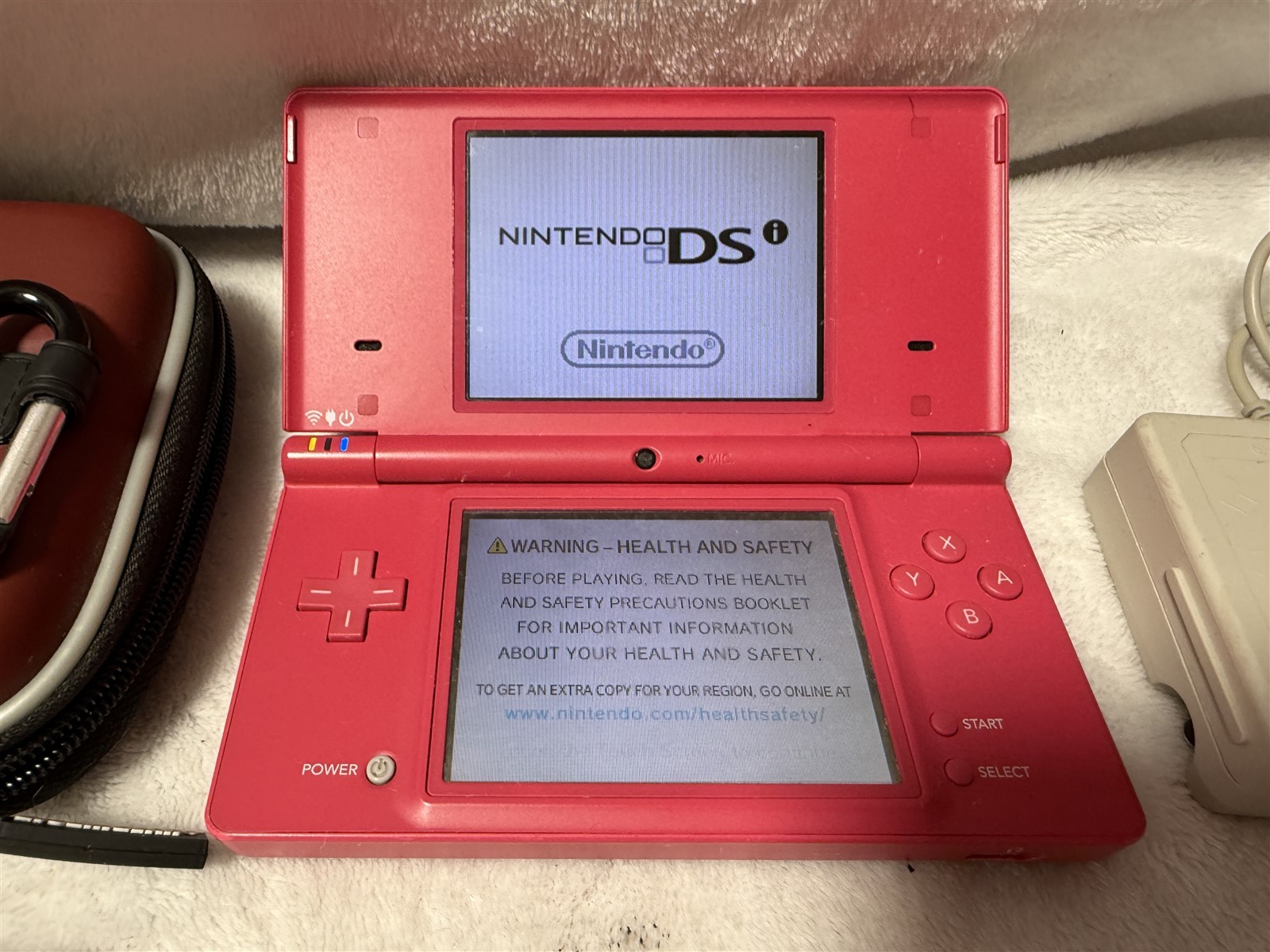 NINTENDO DSi PINK HANDHELD CONSOLE SYSTEM TWL-001 W/ GAMES / CASE / EXTRAS