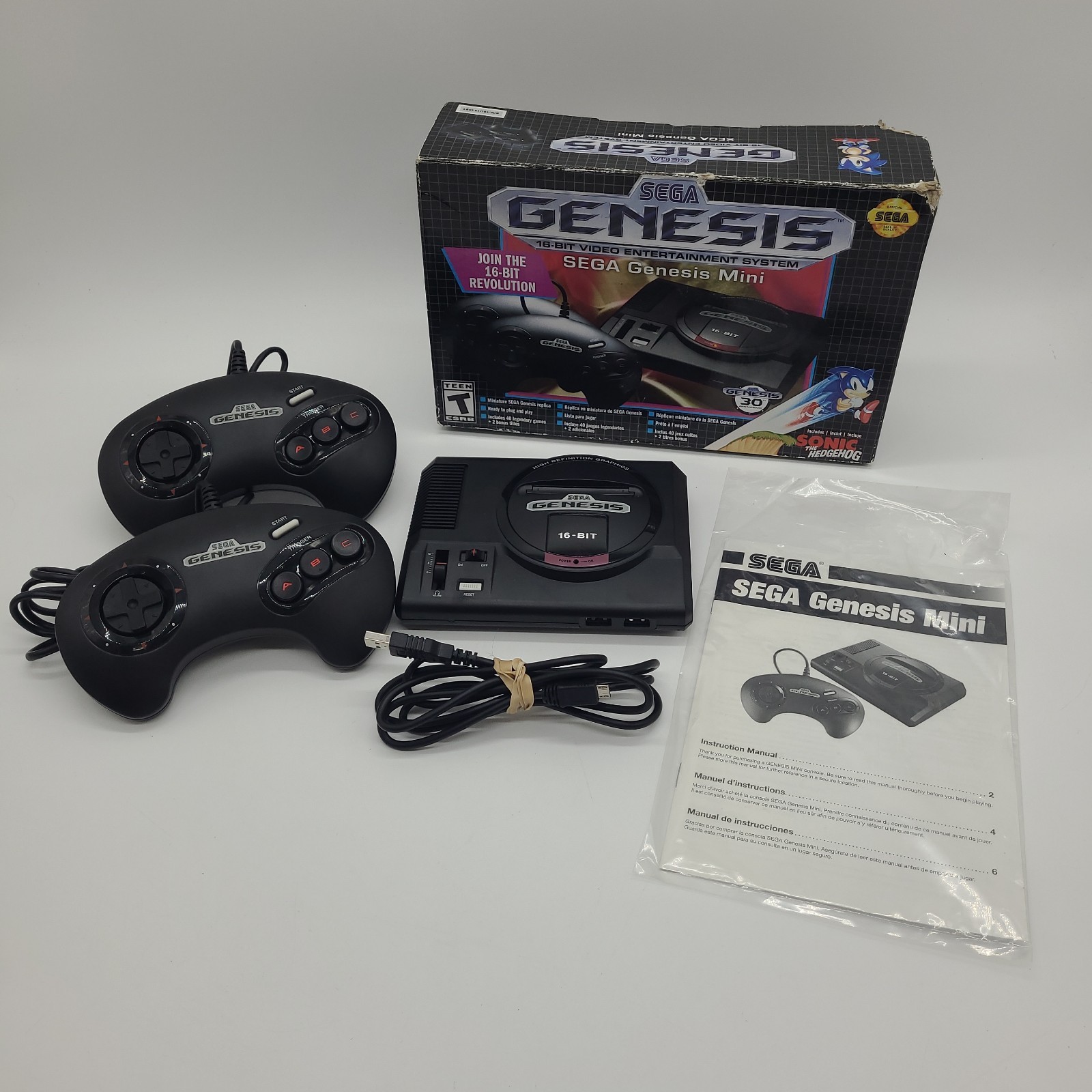 SEGA Genesis Mini Home Game Console – Black With The Box Tested