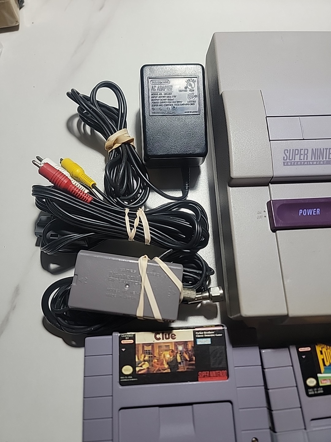 Nintendo Super Nintendo Console w/ Controllers, Power Adapter, AV Cable, Games