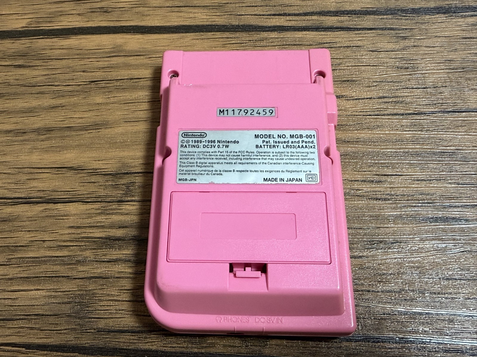Nintendo Game Boy Pocket Pink MGB-001 Console Untested Japan