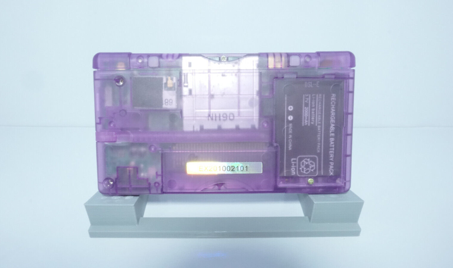 Nintendo DS Lite Transparent Clear Atomic Purple Handheld System with Charger
