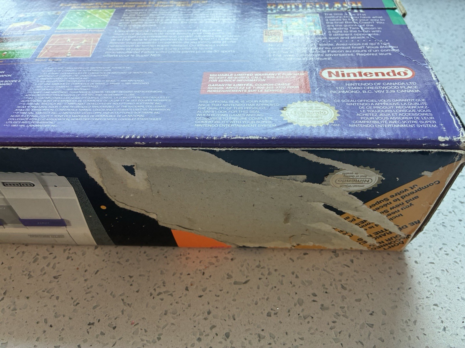 1993 Super Nintendo NES SNES Set Console Original BOX ONLY – Fair Condition