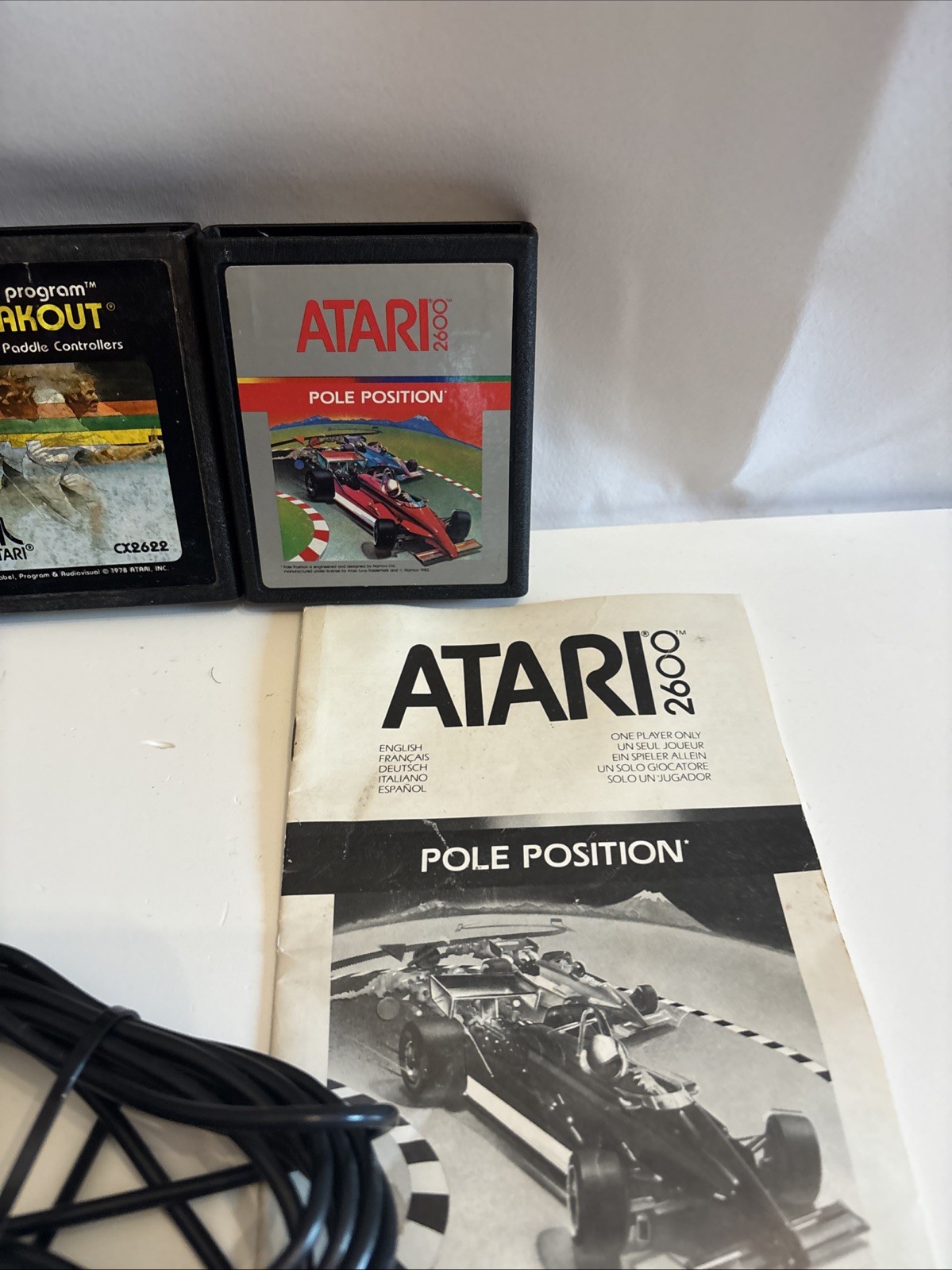 VTG Atari CX-2600 Video Game Console Bundle Tested/Works 7 games 1 Manual 4 Cont