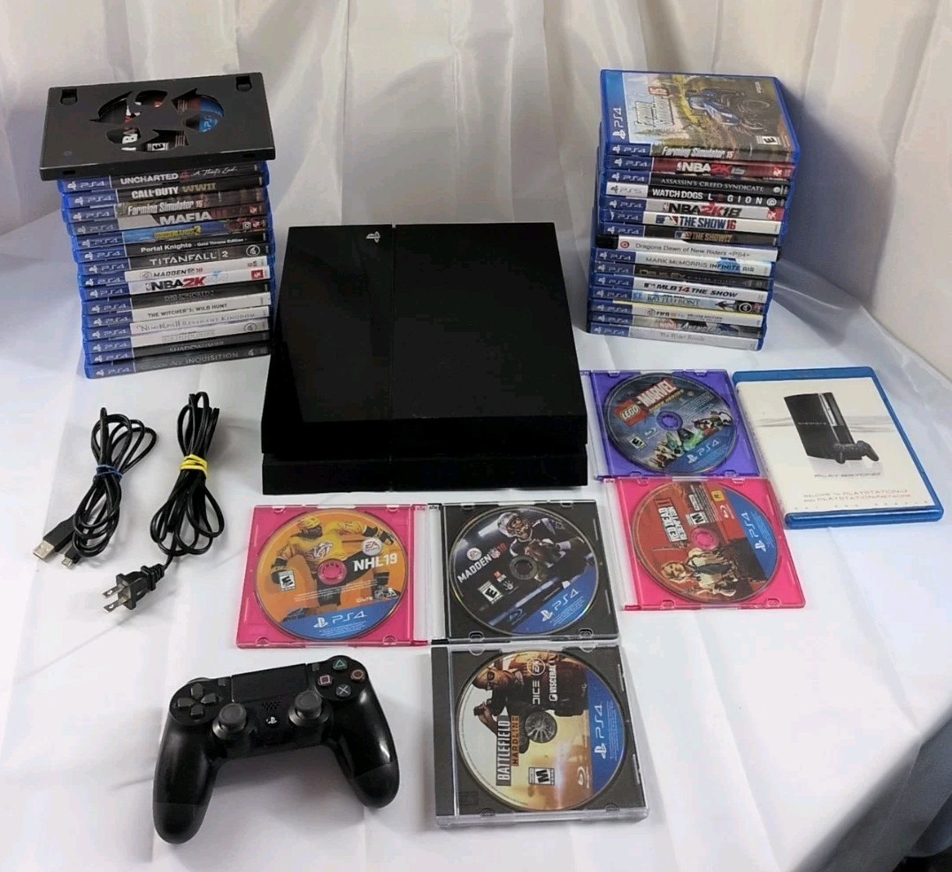 Sony Playstation 4 PS4 Console Bundle 500GB CUH-1115A w/ Controller & 37 Games!