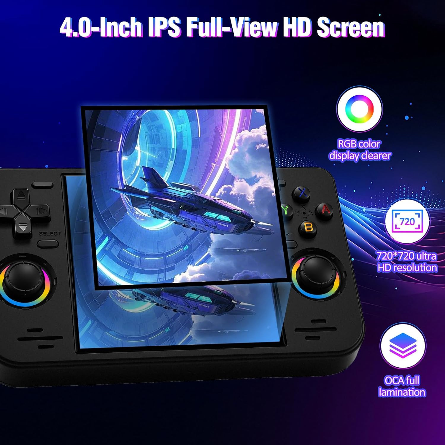RF40H Handheld Game Console, 4″ Retro Gaming with 20,000+ Games, WiFi Support