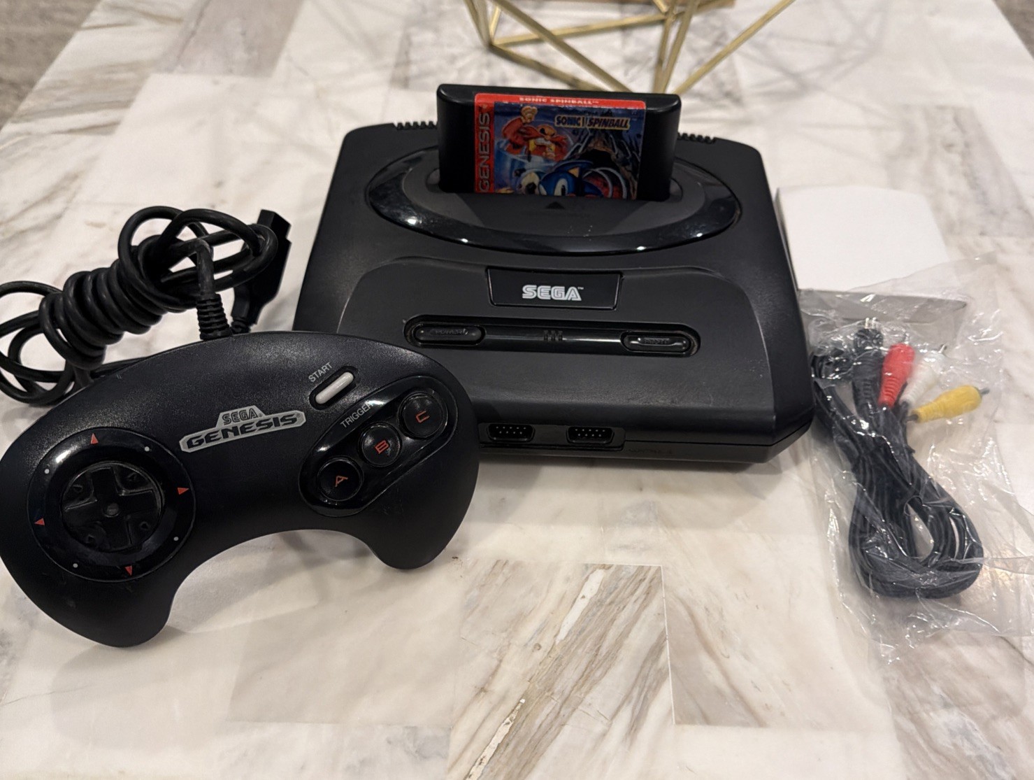 Sega Genesis Model 2 Console System Bundle Cords Controller Sonic Spinball