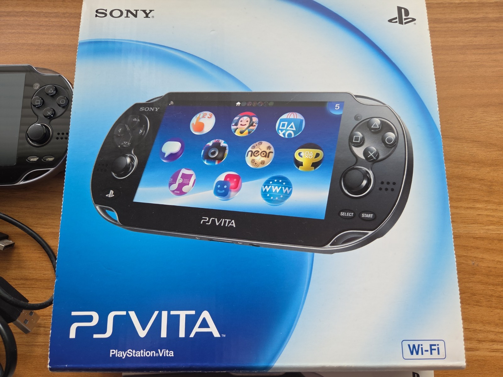 Sony Ps Vita PCH-1000 black Crystal Model Console & Charger CIB TESTED