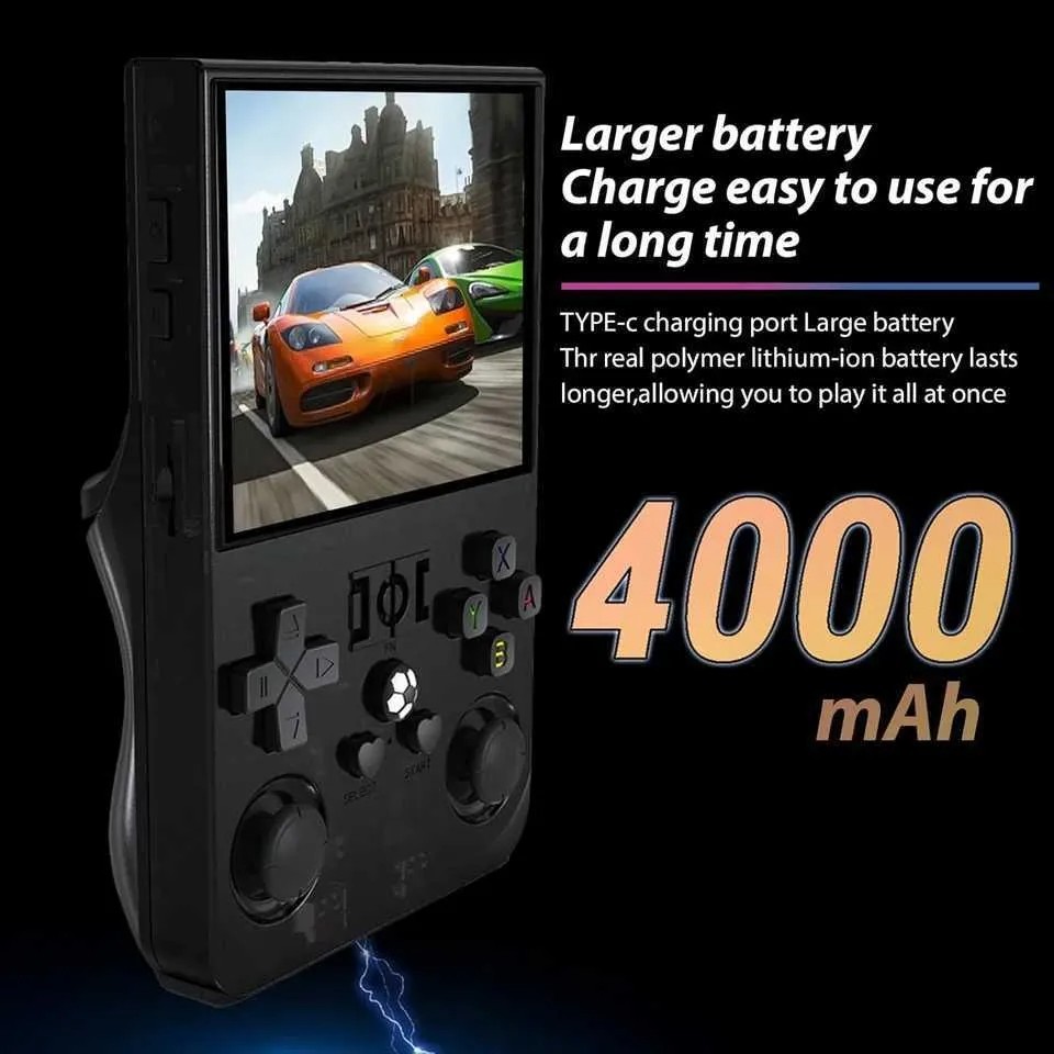 R36s Pro Retro Handheld Game Console, 3.5in IPS , 128GB Preloaded with 40000+Cla