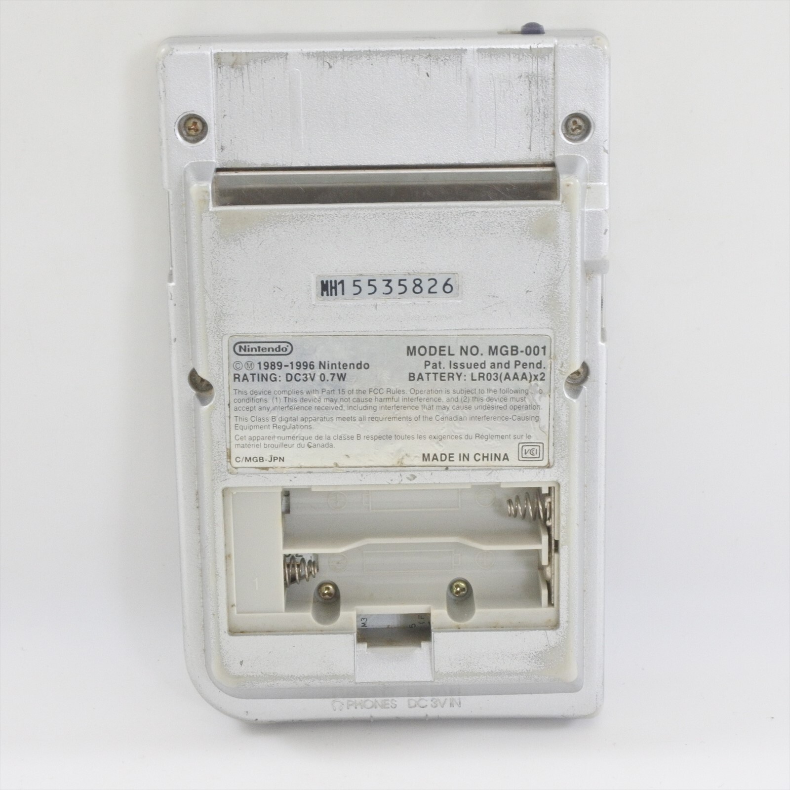 JUNK Gameboy Pocket Console SILVER MGB-001 Notworking NOcover Nintendo CHINA 826