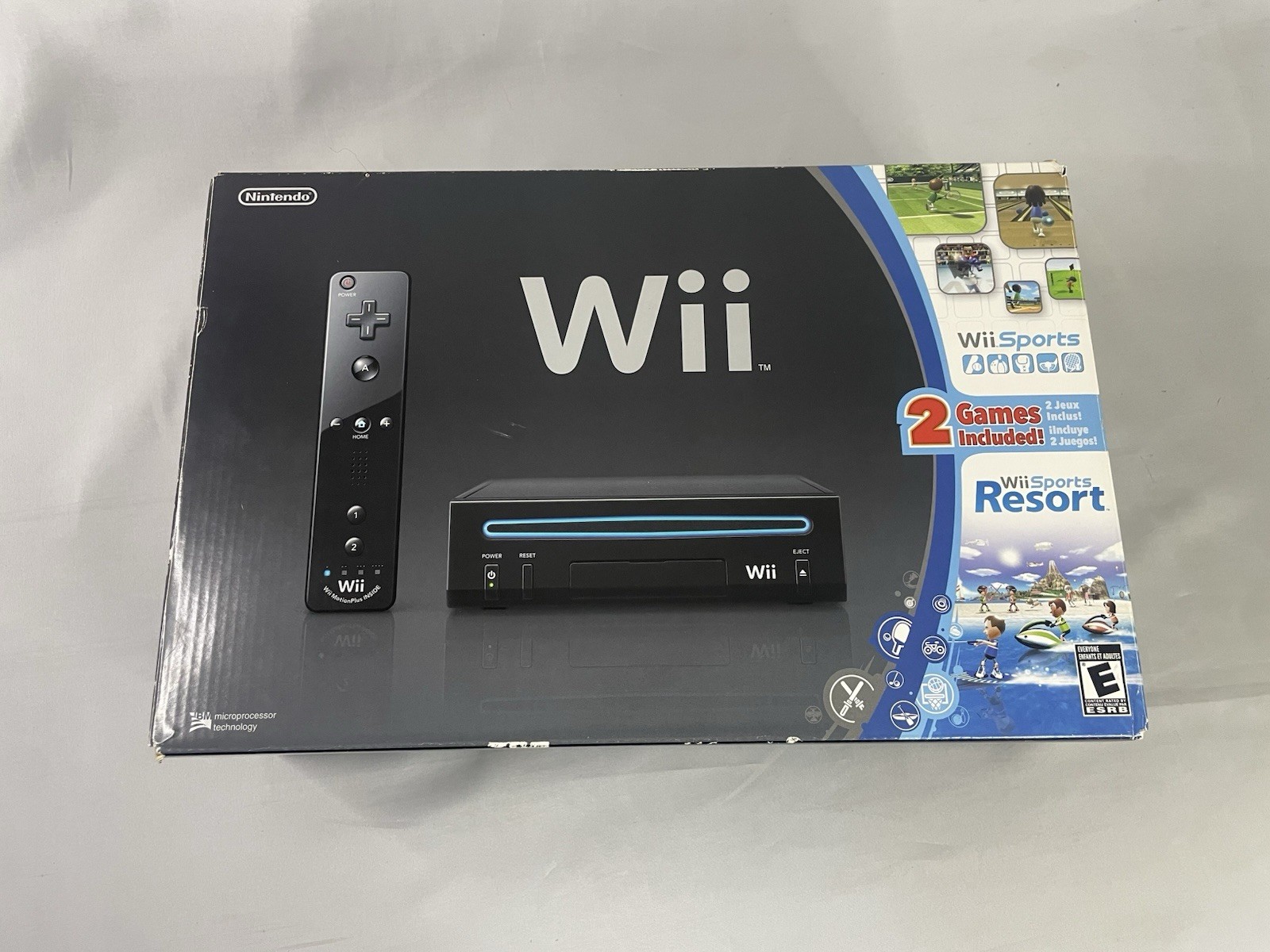Nintendo Wii Black Console Wii Sports & Resort Bundle Complete In Box (Tested)