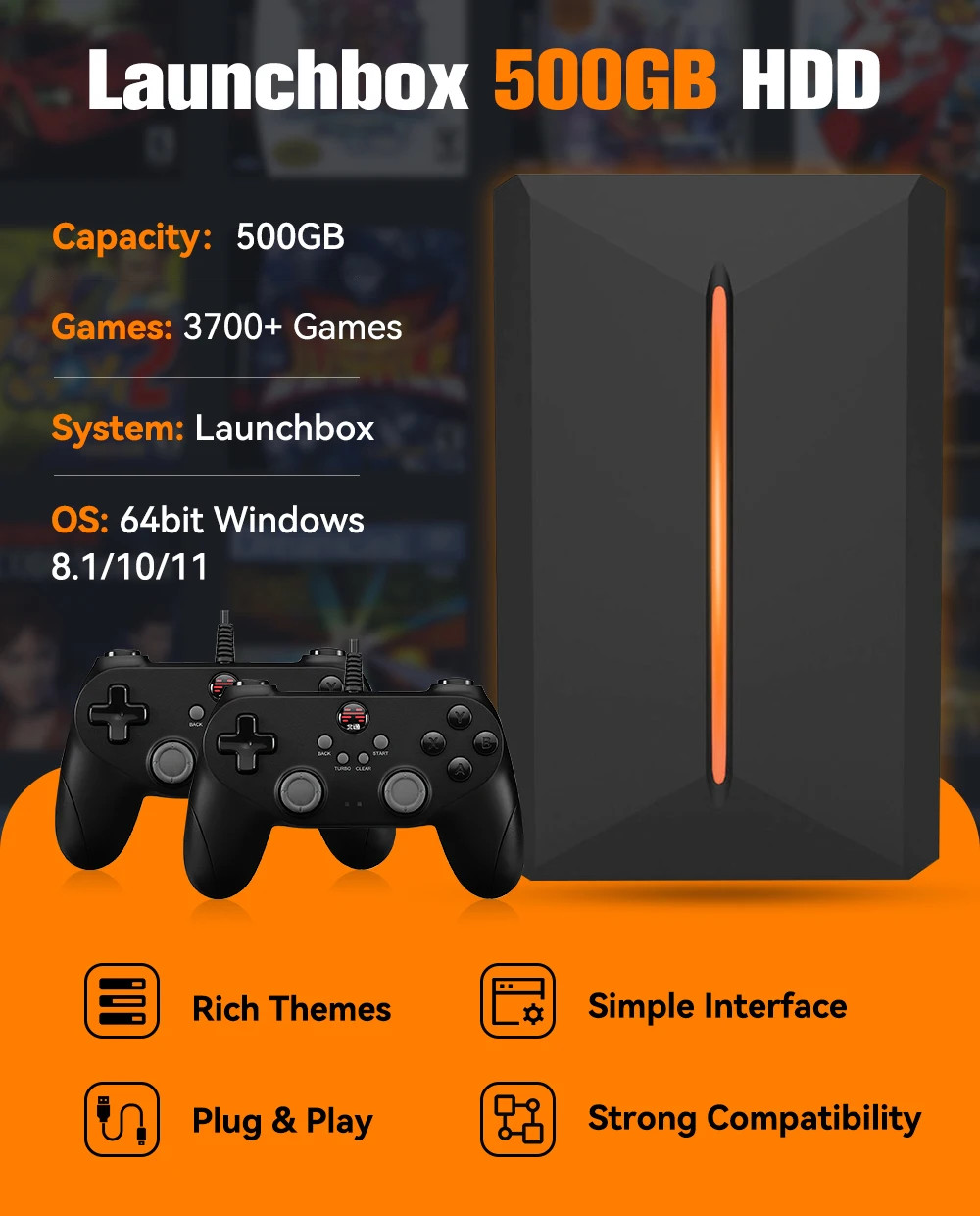 Launchbox 500GB Portable Gaming Hard Drive