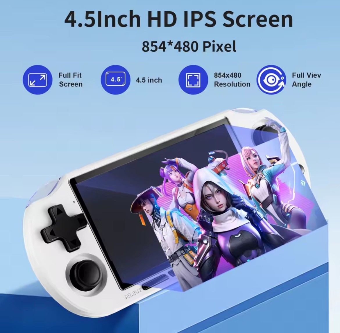 GAMINJA Handheld Console ANS16 4.5-inch IPS Screen RGB Backlight Pre-loaded with