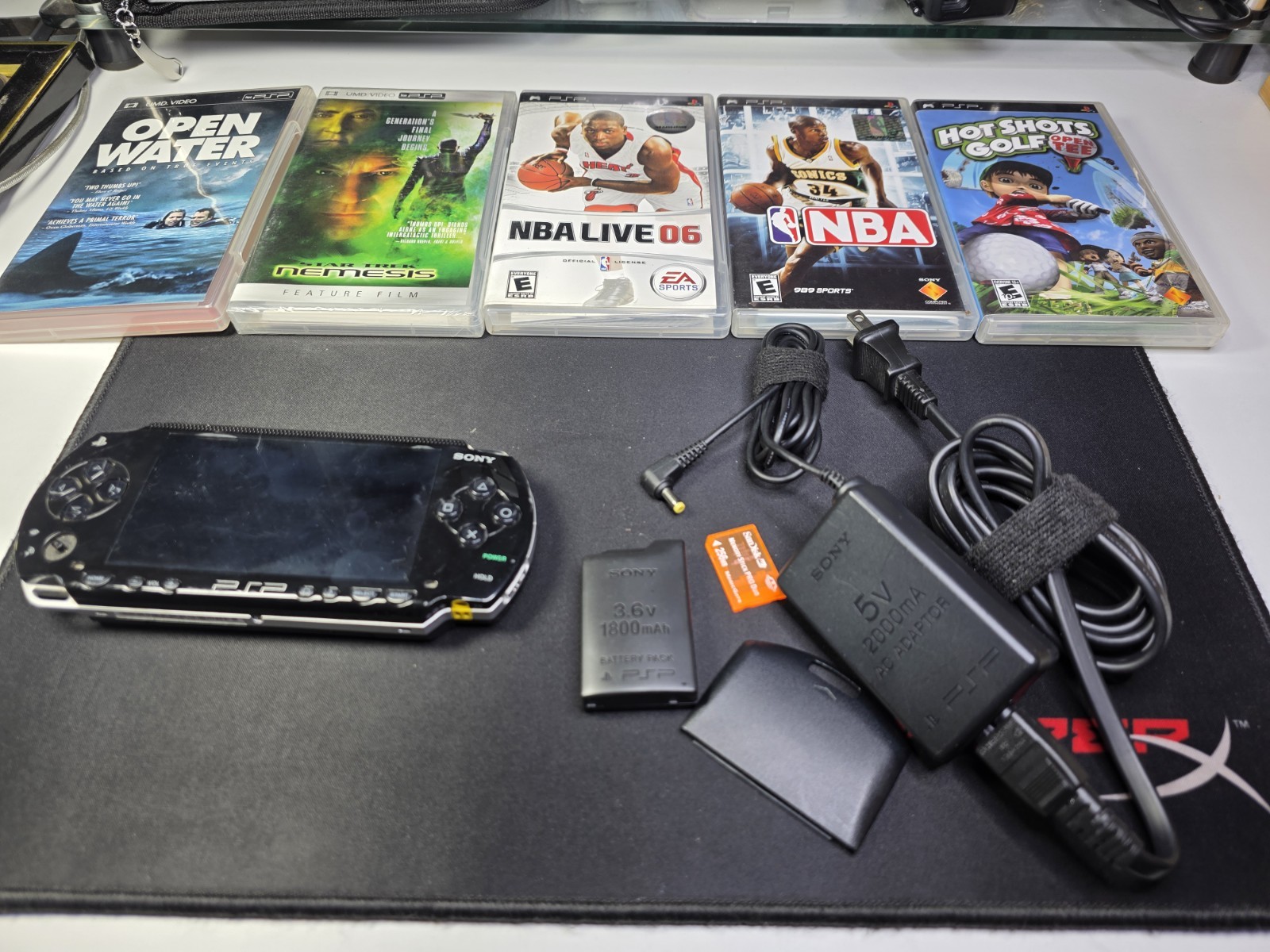Sony PSP-1001 Black with Charger Battery 256mb Memory Stick + 2UMD + 3 Games ⚠️