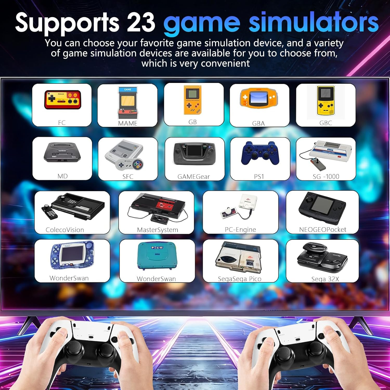 2026New Retro Game Console,40000+Games and 23 Emulators, with Dual 2.4G Wireless