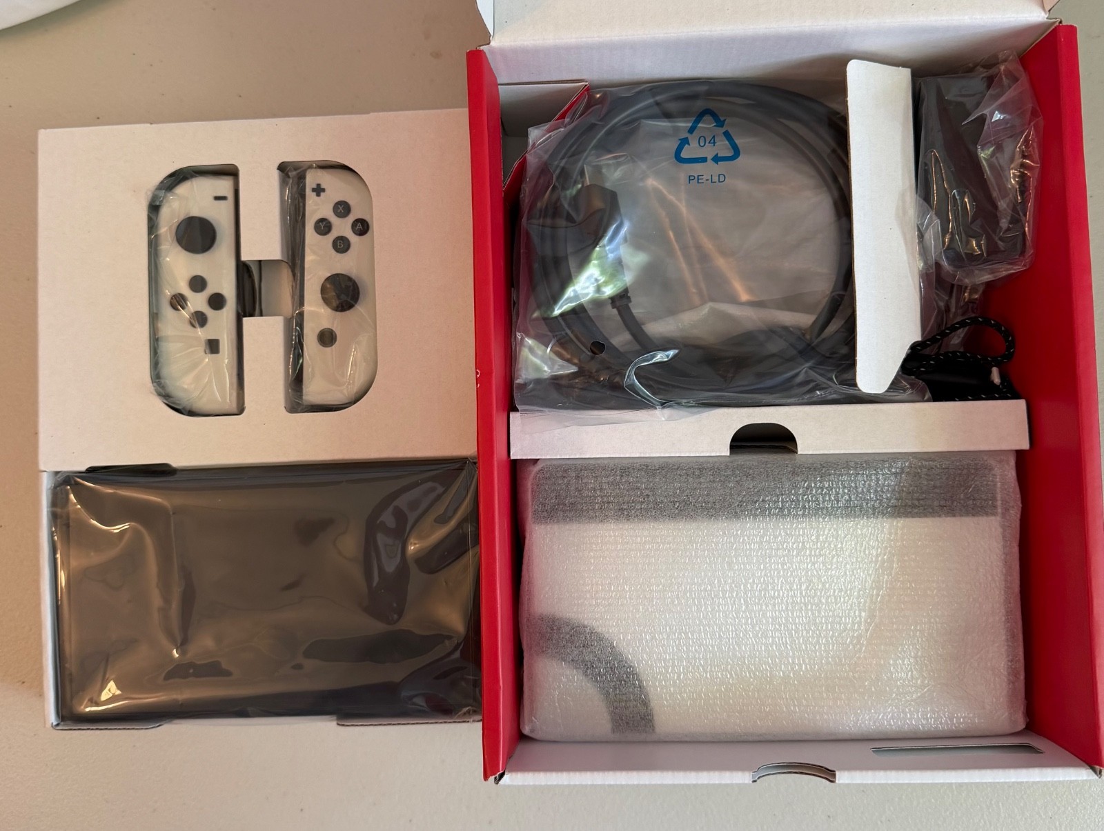 Nintendo Switch OLED White Console Bundle – Case + SD Card + Joy Cons + Game