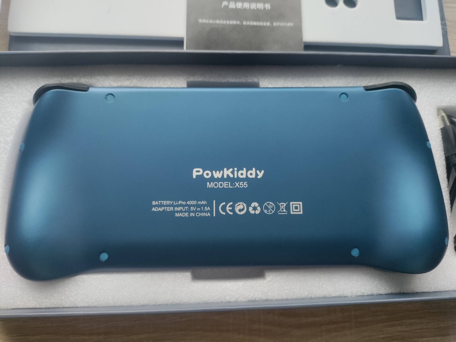 Powkiddy X55 Retro Gaming Handheld Console Only, Blue (No SD Cards)