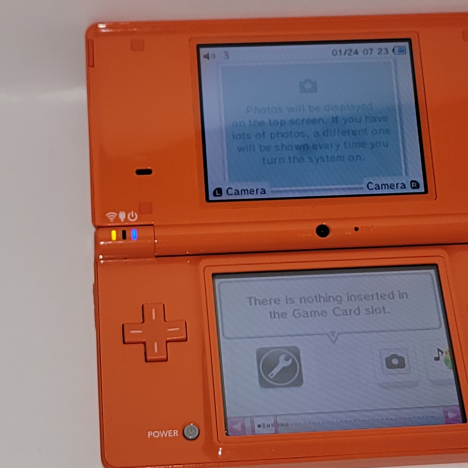 Nintendo DSi Orange Console W/ Sonic Rush Adventure, Stylus, & Charger – READ