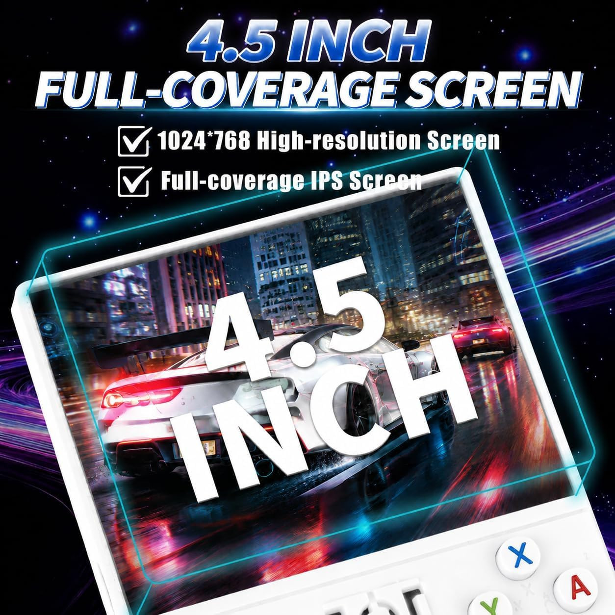 R36MAX2 Retro Handheld Game Console, 4.5-Inch 1024X768 IPS Screen, 128GB 22000+