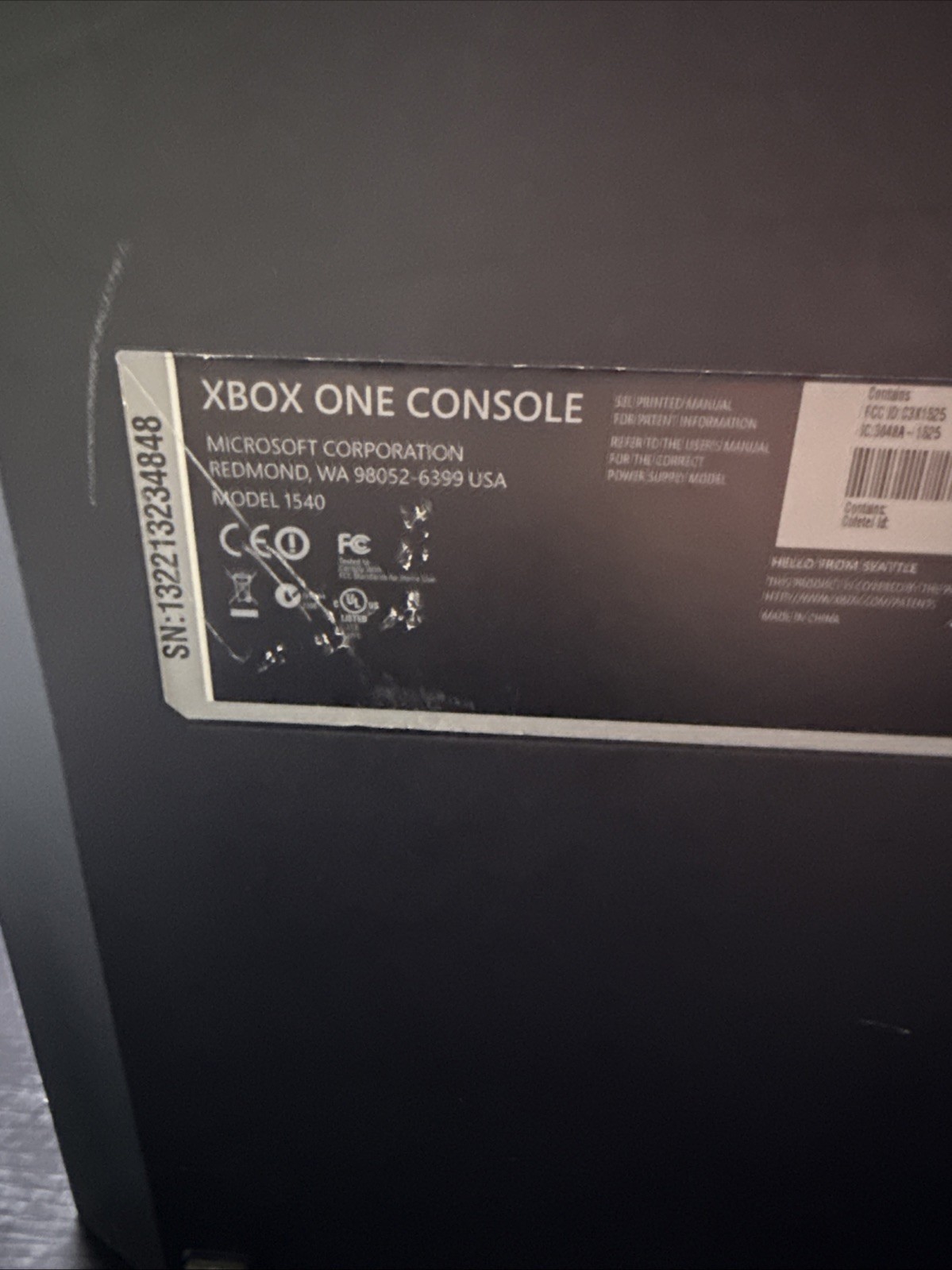 (parts/repairs)original xbox one 500GB console Free Shipping
