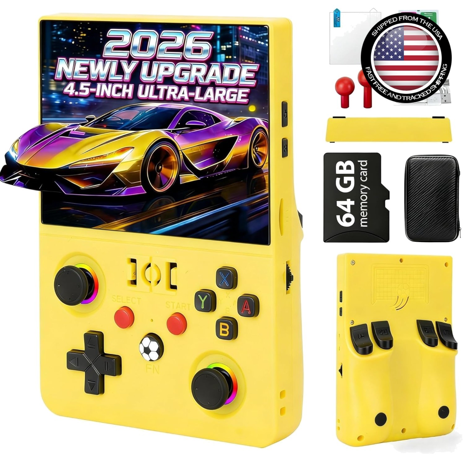 4.5 Inch R36MAX Ⅱ Handheld Game Console – 64GB & Ergonomic Design, Gift Ready