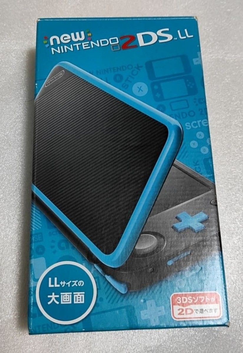 New Nintendo 2DS LL Console, Black x Turquoise, with Original Charger