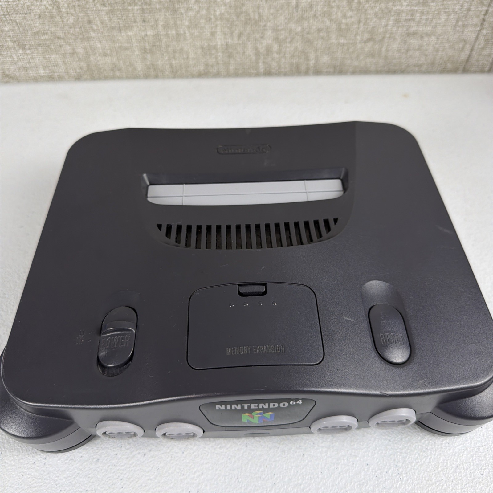 Nintendo 64 Console ONLY – NUS-001 (USA) – Charcoal Tested Working W/ Jumper Pak