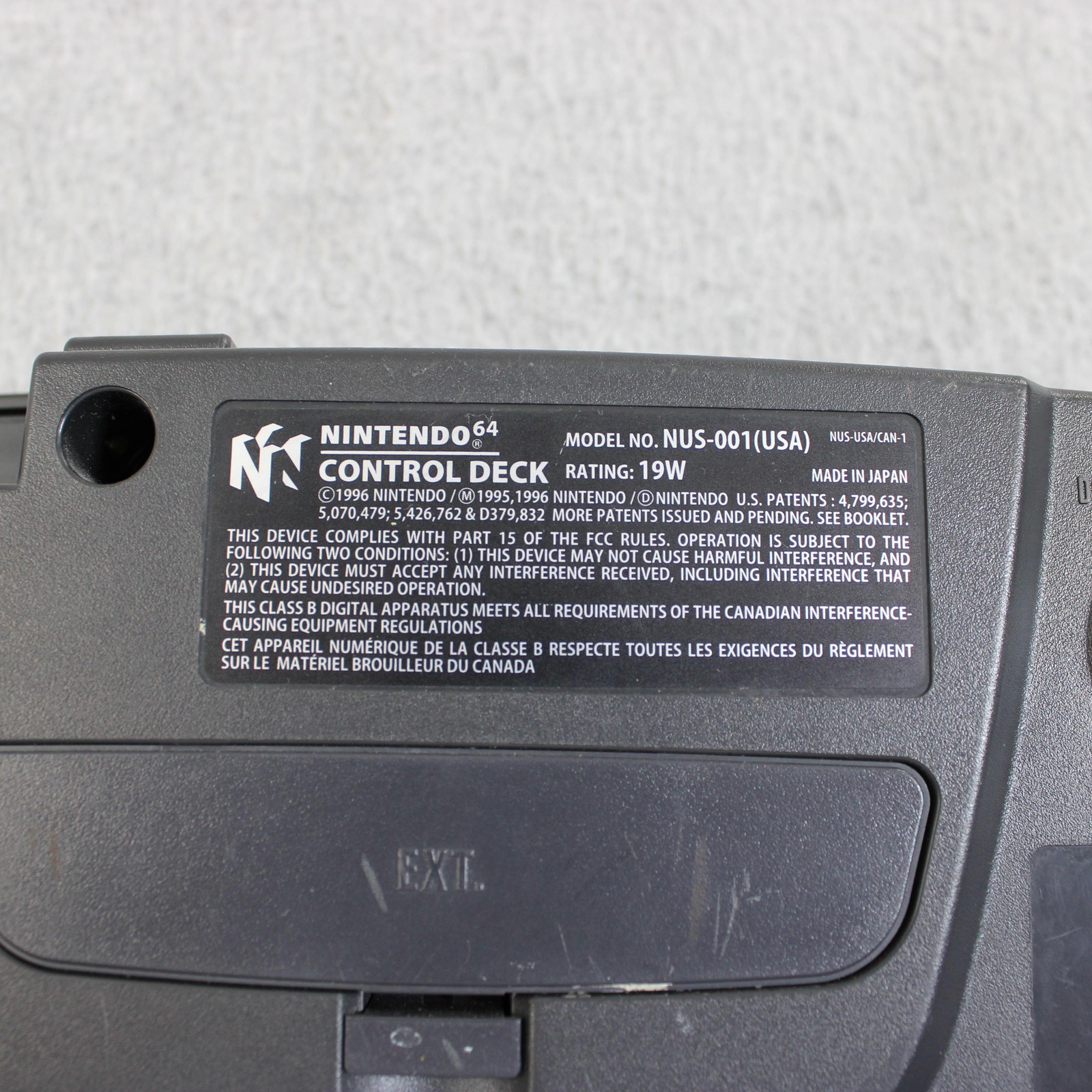 Nintendo 64 Gray Console System NUS-001 USA NTSC Jumper Pak AC Adapter UNTESTED