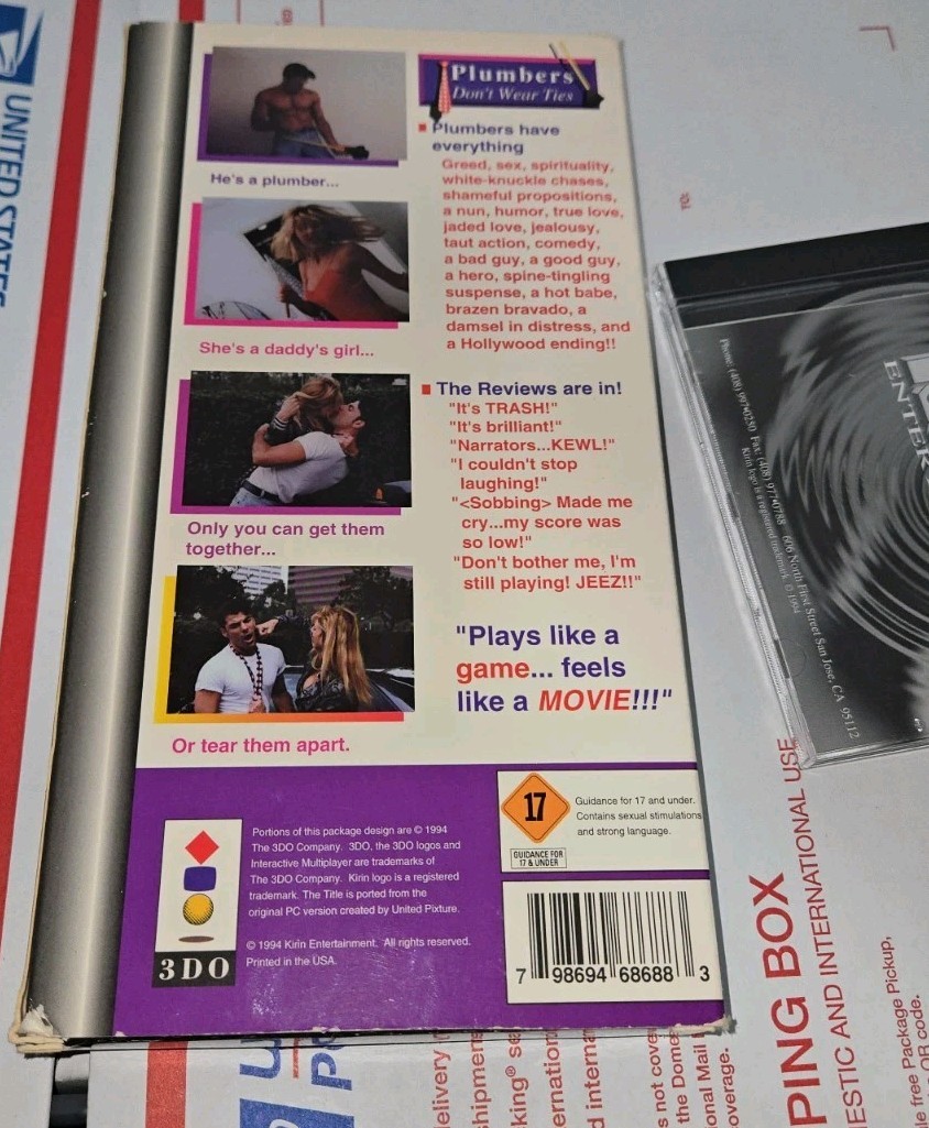 2 Rare 3DO Games NEURODANCER + PLUMBERS DON’T WEAR TIES! Mint Discs