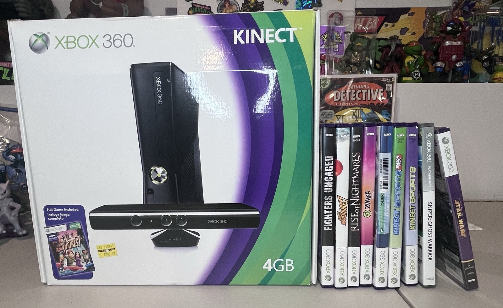 xbox 360 S 4gb console with kinect, Games, & Extra Controller
