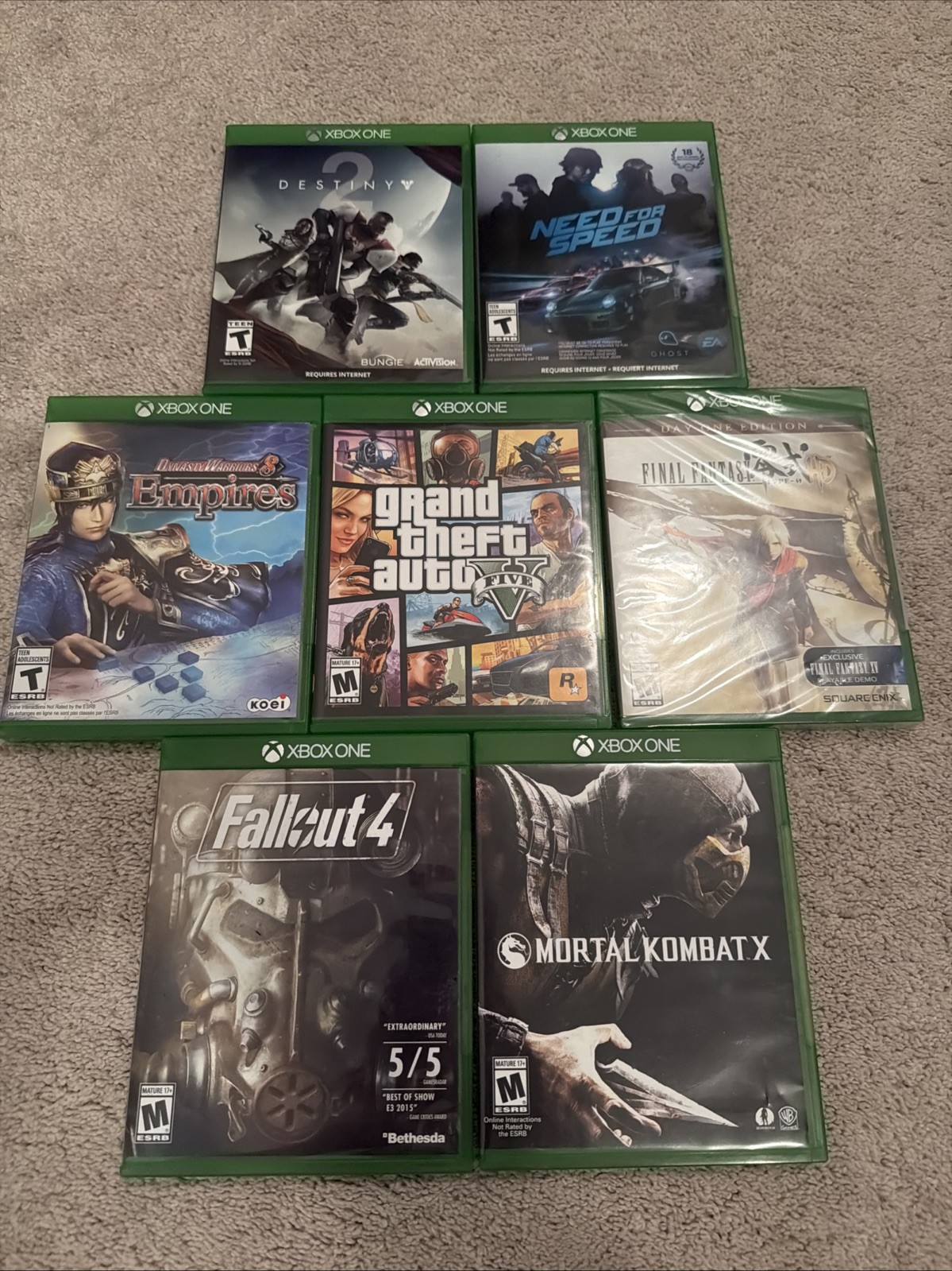 Xbox One Games Dynasty 8 Fallout 4 Mortal Kombat X FF Type 0 GTA V Destiny 2 +1