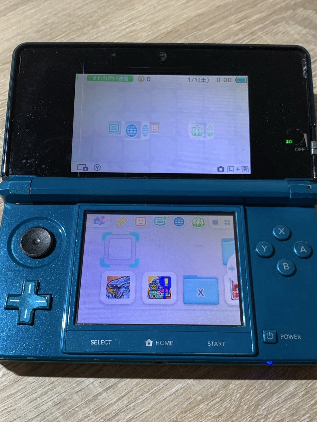 0806 Nintendo 3DS Aqua Blue Normal TESTED