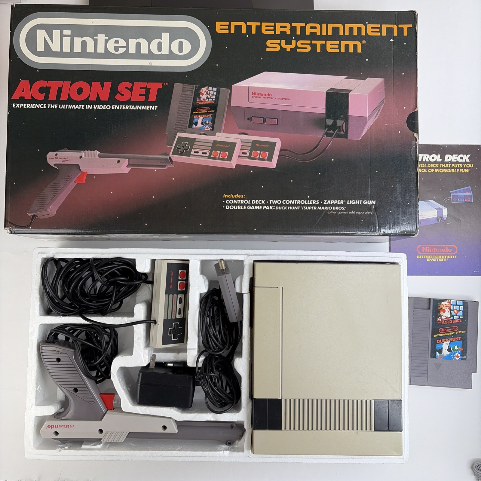 NES Nintendo Entertainment System Console Action Set Complete CIB Box W Mario
