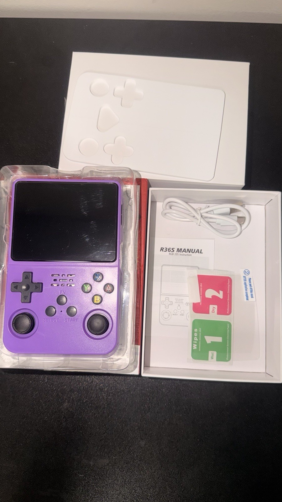 R36S Game Master Handheld Console 3.5″ IPS 64GB Purple
