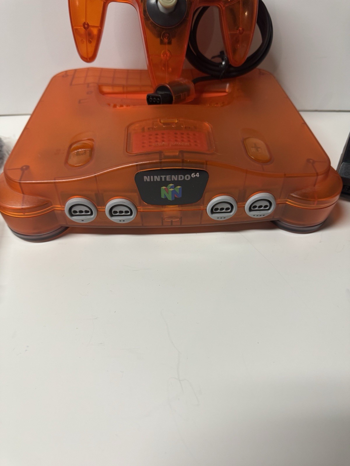 Nintendo 64 Funtastic Fire Orange RARE N64 Console Donkey Kong 64 Expansion Pak